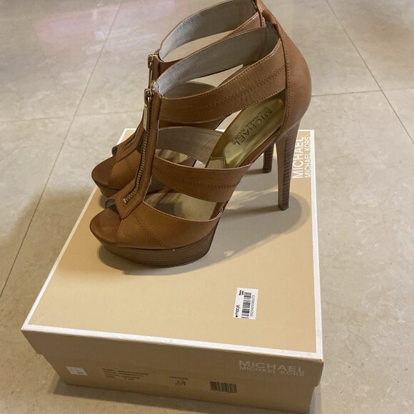 Michael Kors Berkley Platform Brown Platform Heel Sandal - Picture 2 of 10